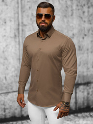 Pánska Košeľa Hnedá OZONEE O/V58