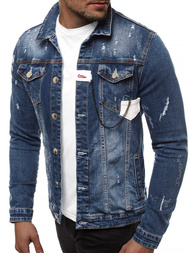 Pánska Riflová bunda tmave Modrá OZONEE G/600