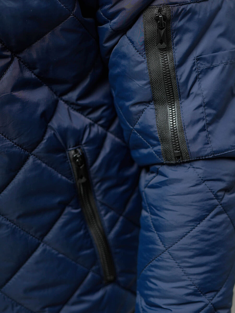 Pánska Bunda Námornícka Modrá OZONEE JS/8M986/215