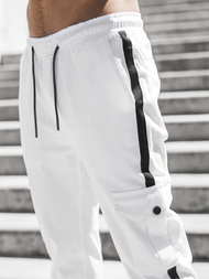 Pánske jogger nohavice Biele OZONEE DJ/5580