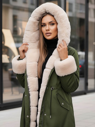 Dámska Zimná Bunda Zelená OZONEE JS/M763/136Z