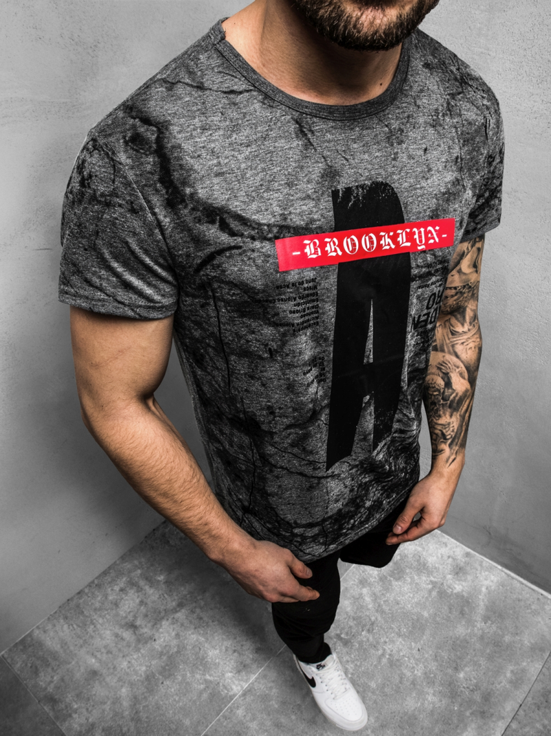 Pánske Tričko grafitové OZONEE JS/SS10921Z