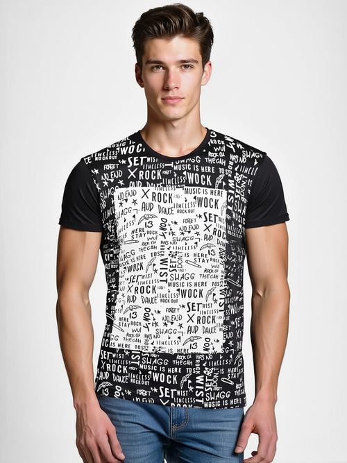 Pánske Tričko Čierne OZONEE O/T122/3Z