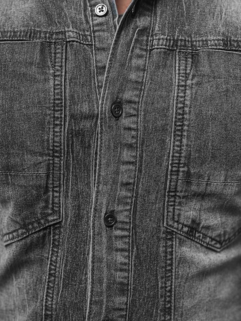 Pánska riflová košeľa sivá OZONEE NB/MC712G