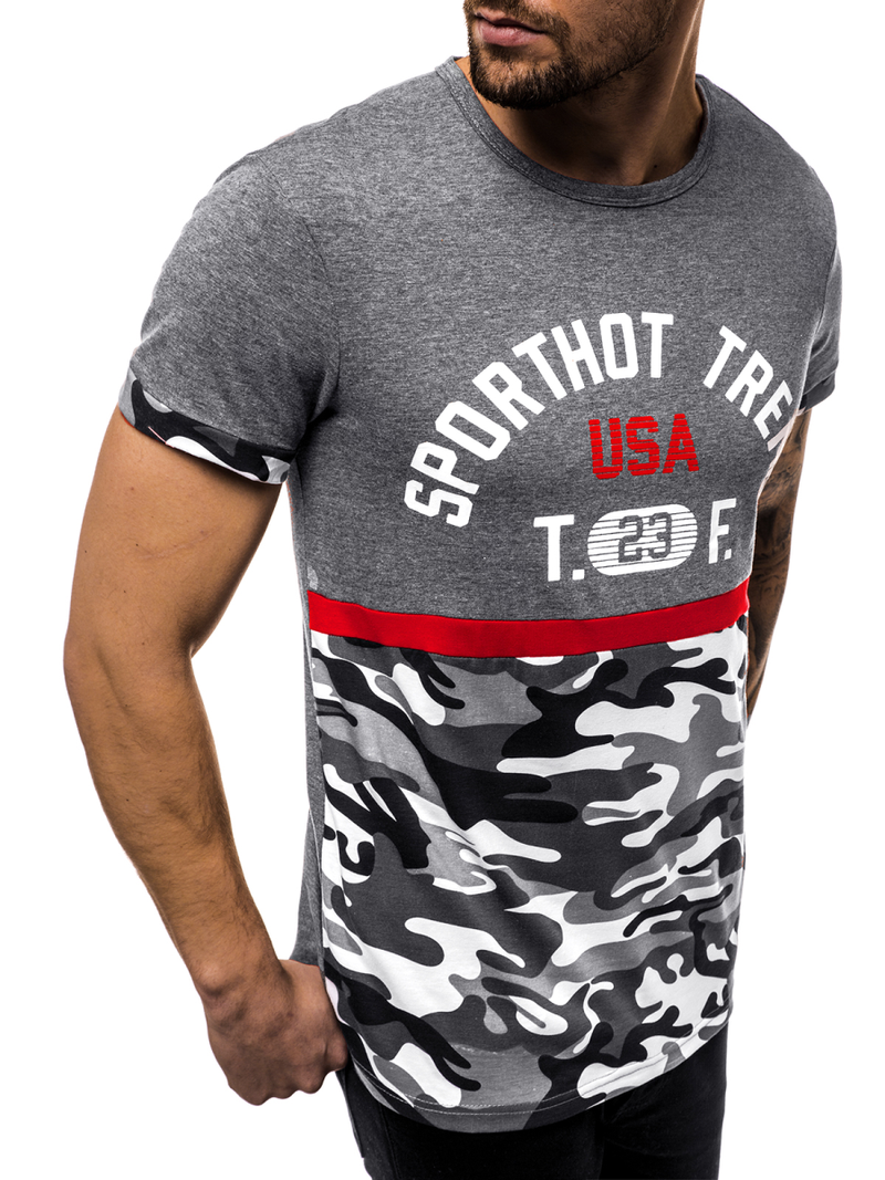 Pánske Tričko grafitové OZONEE JS/SS10983