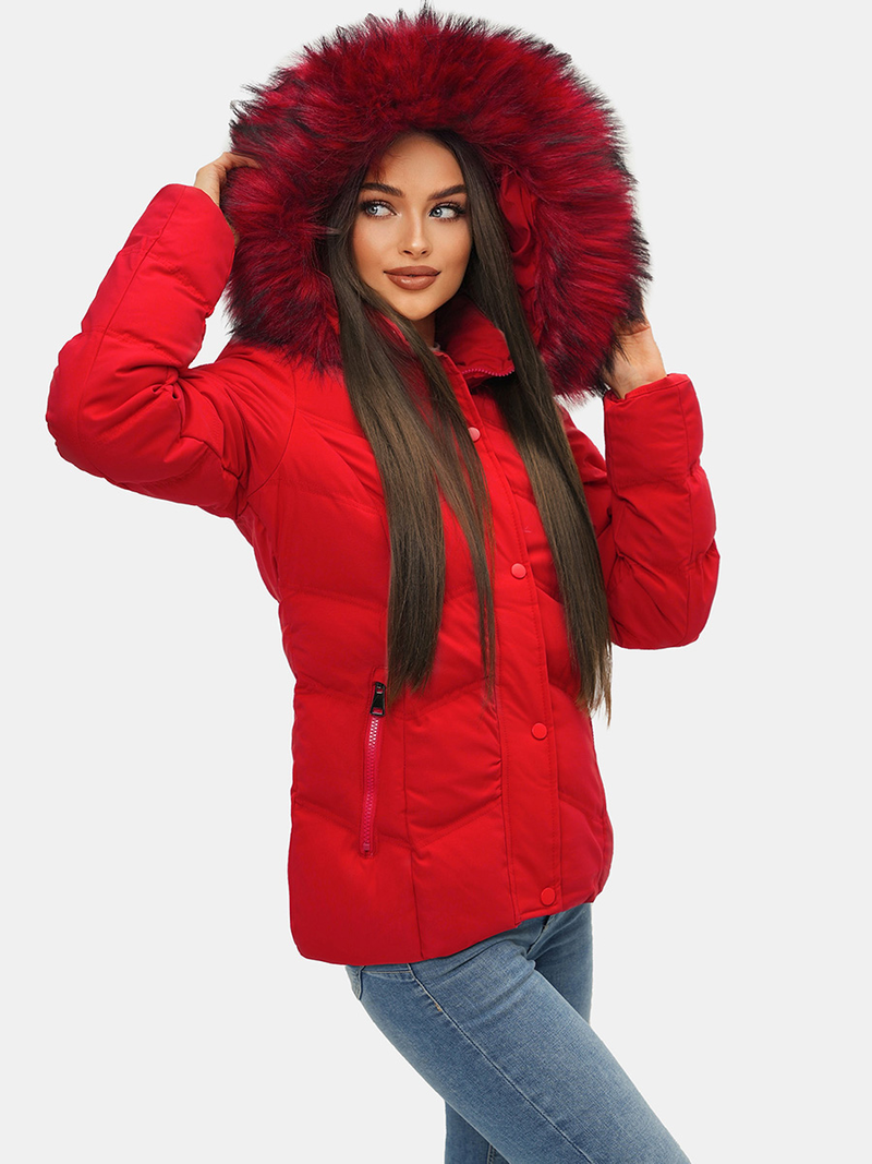 Dámska Zimná Bunda Červená OZONEE JS/M9057/270