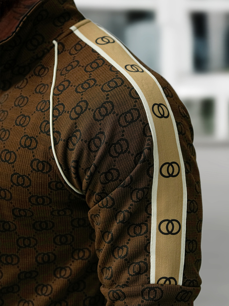 Pánska tepláková súprava tmavo-béžová OZONEE O/FF5110AB