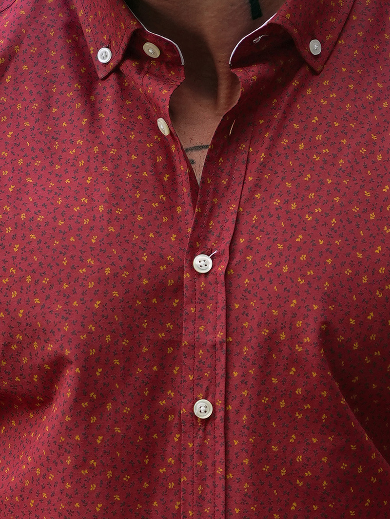 Pánska Košeľa Bordová OZONEE O/CLS349