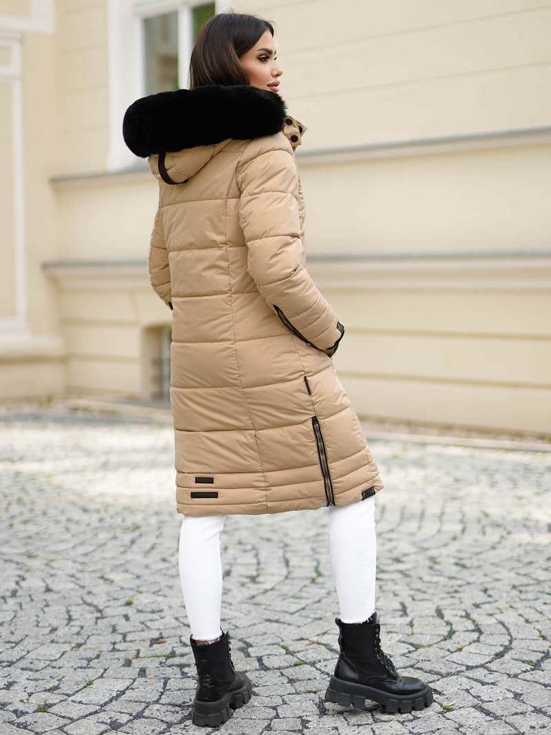 Dámska bunda béžová OZONEE O/W377Z