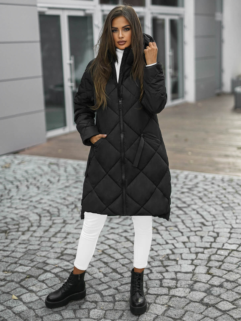 Dámska bunda čierna OZONEE JS/5M3168/392Z