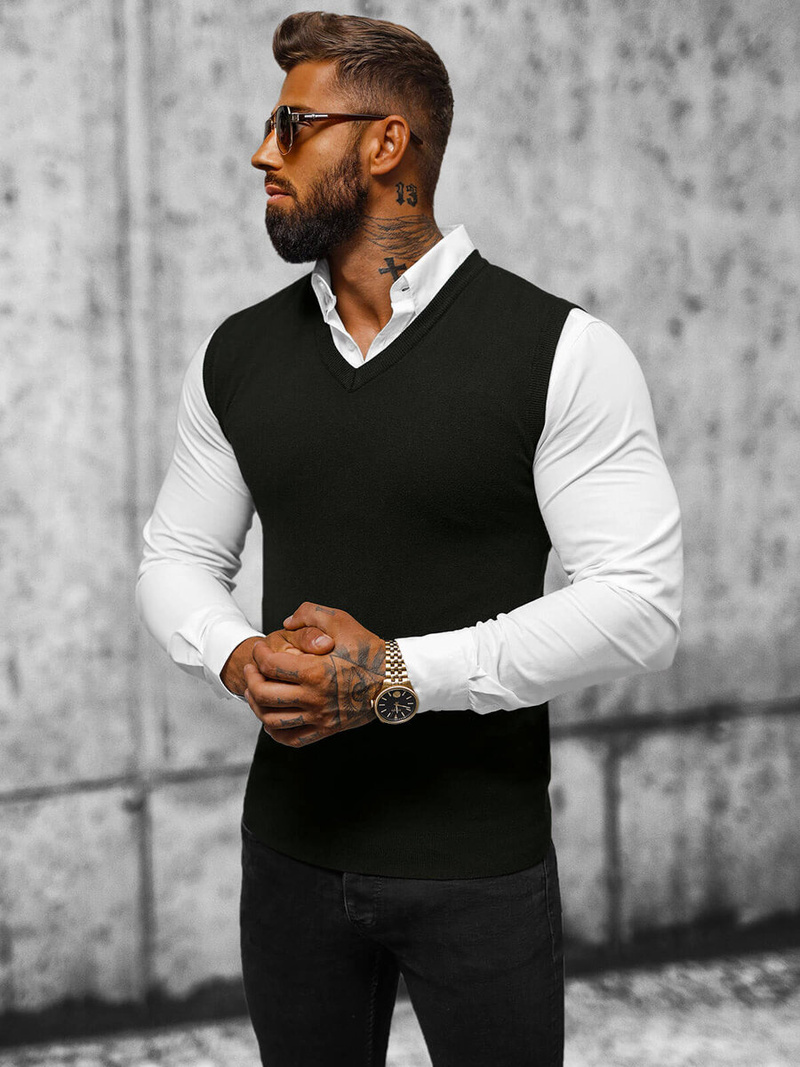 Pánsky Sveter Čierny OZONEE NB/MM6005/4Z