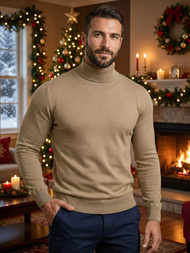 Pánsky Sveter Camelový OZONEE V/V24504Z