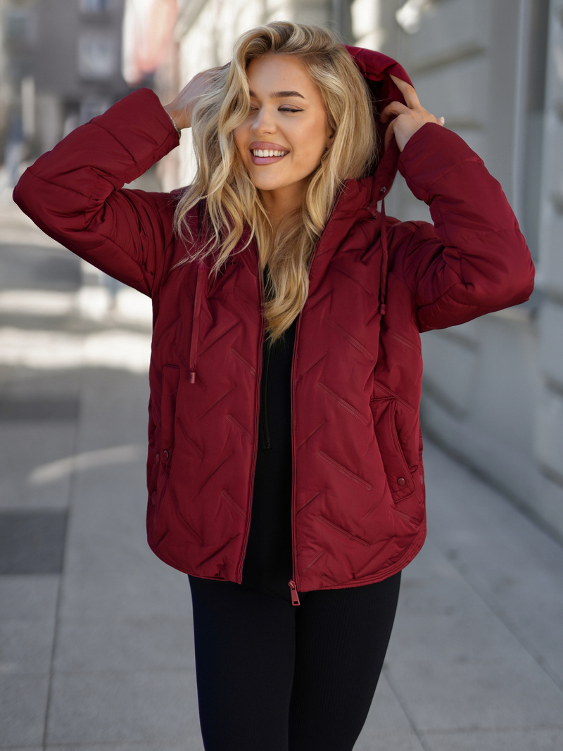 Dámska bunda burgundsko OZONEE JS/16M9300/06