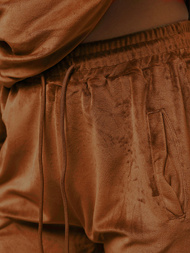 Dámska Velúrová Tepláková Súprava Hnedý OZONEE O/8C1175/33Z