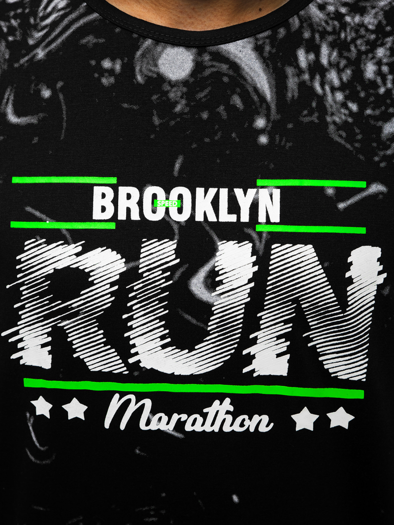 Pánske Tielko Čierne OZONEE JS/KS2075Z