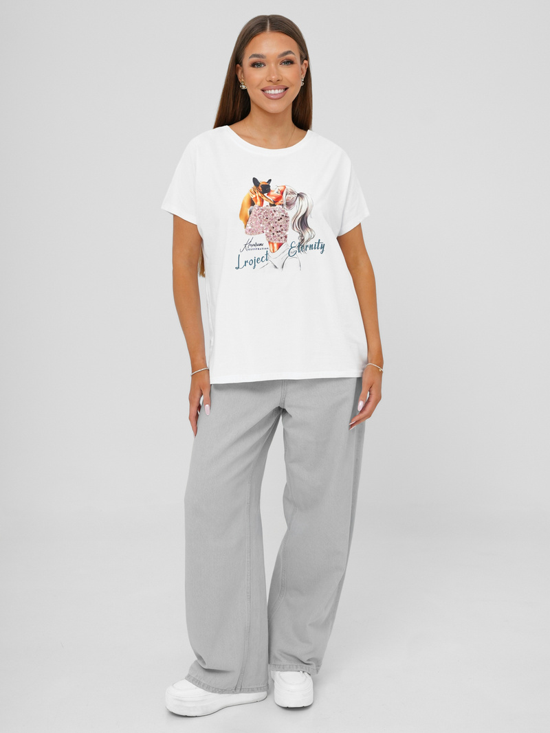 Dámske Tričko Biele OZONEE JS/95T2575/1