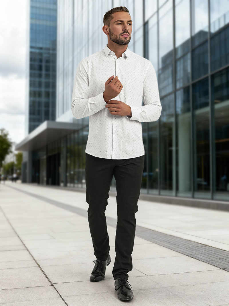 Pánska košeľa biela OZONEE V/V185