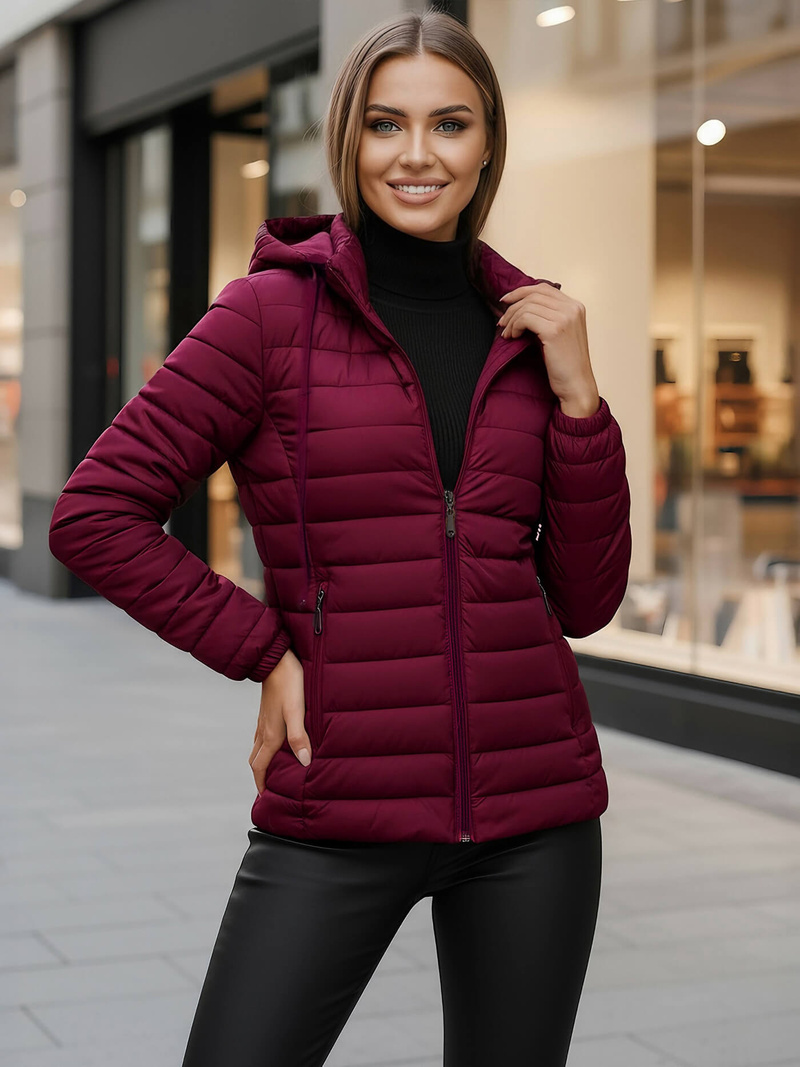 Dámska bunda bordová OZONEE JS/16M9103/01Z