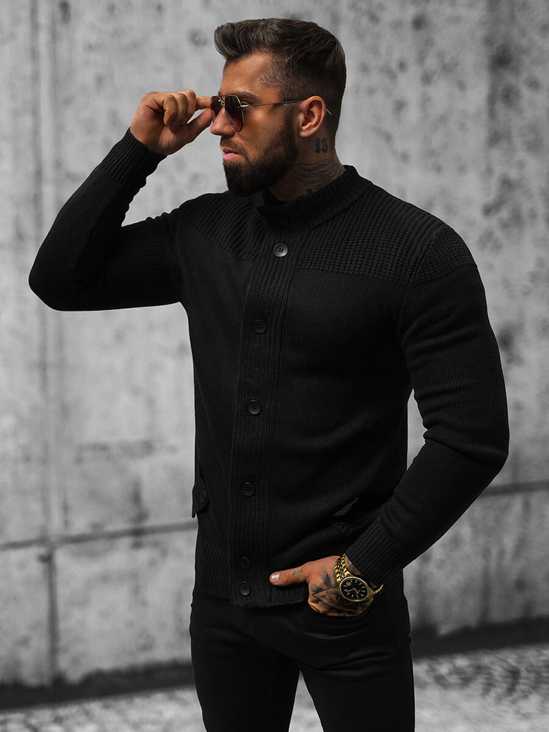 Pánsky Sveter Čierny OZONEE NB/MM6011/4