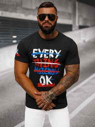 Pánske Tričko Čierne OZONEE O/8T1266/3