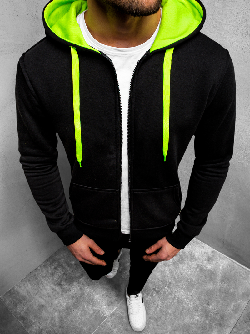 Pánska Mikina Čierno-akvamarín OZONEE JS/2013Z