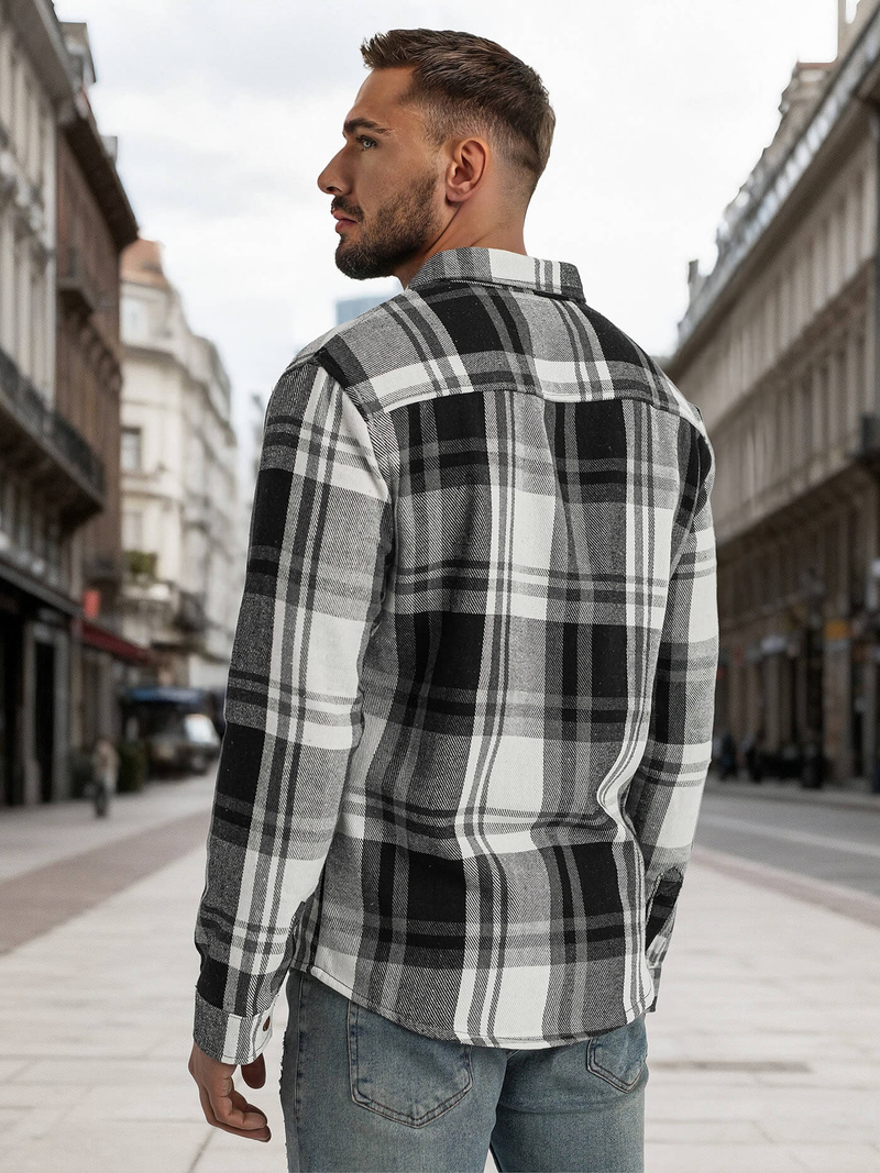 Pánska košeľa čiernobiela OZONEE NB/MC728N/3