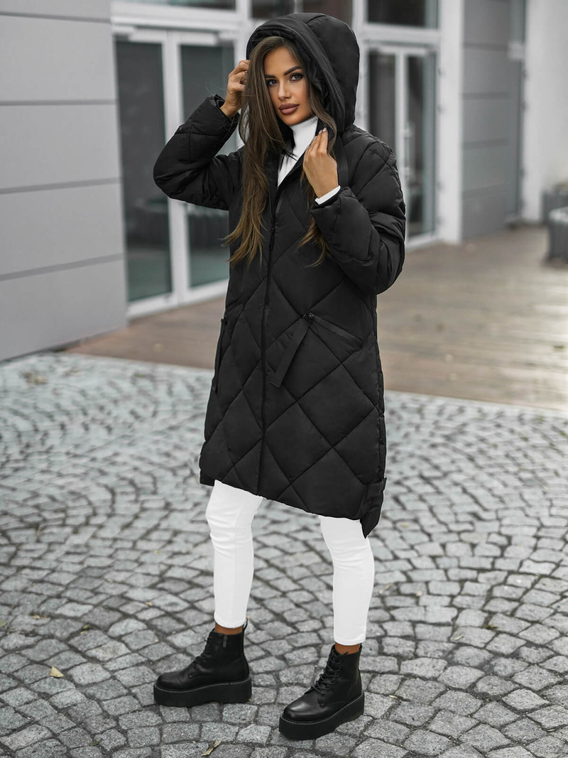 Dámska bunda čierna OZONEE JS/5M3168/392Z