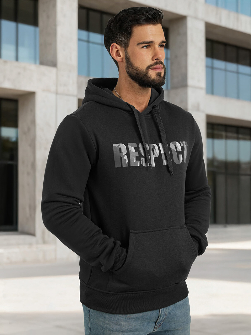 Pánska Mikina Čierna OZONEE JS/8B1759/3