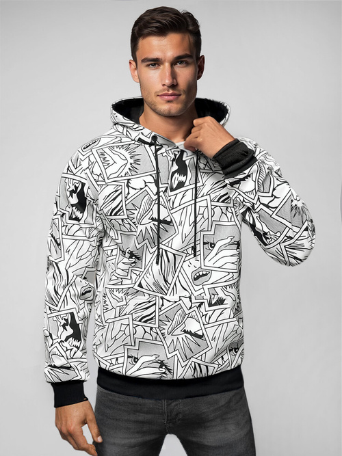 Pánska Mikina Biela OZONEE JS/8B1256/1Z