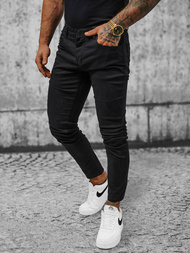 Pánske Chino Nohavice Čierne OZONEE NB/MP0160N