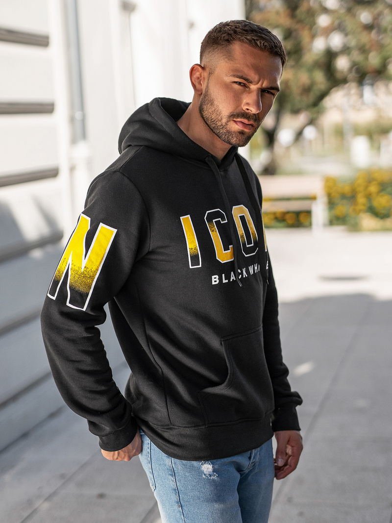 Pánska Mikina Čierna OZONEE JS/8B1739/3