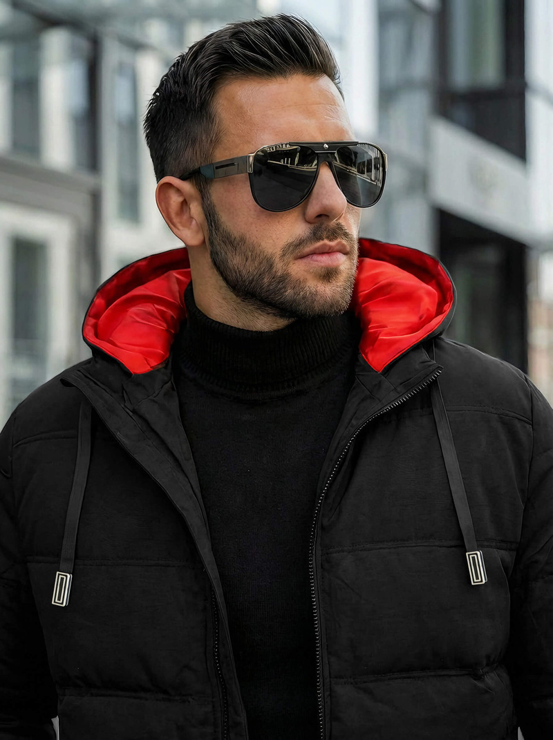 Pánska Bunda Čierna OZONEE JS/31M5003Z