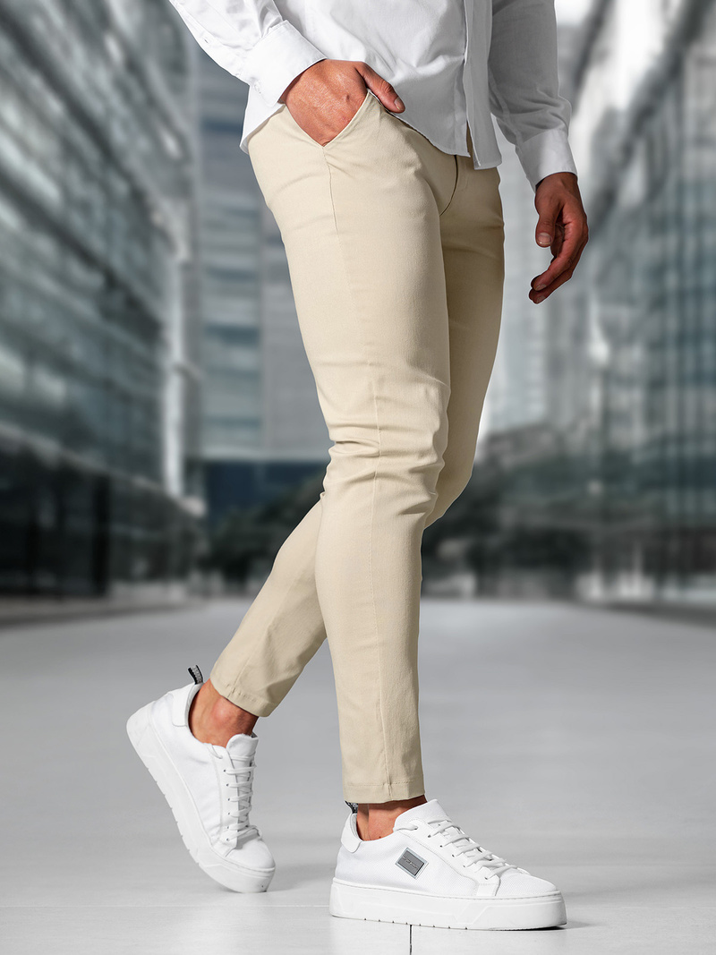 Pánske Chino Nohavice Béžové OZONEE O/P4049Z