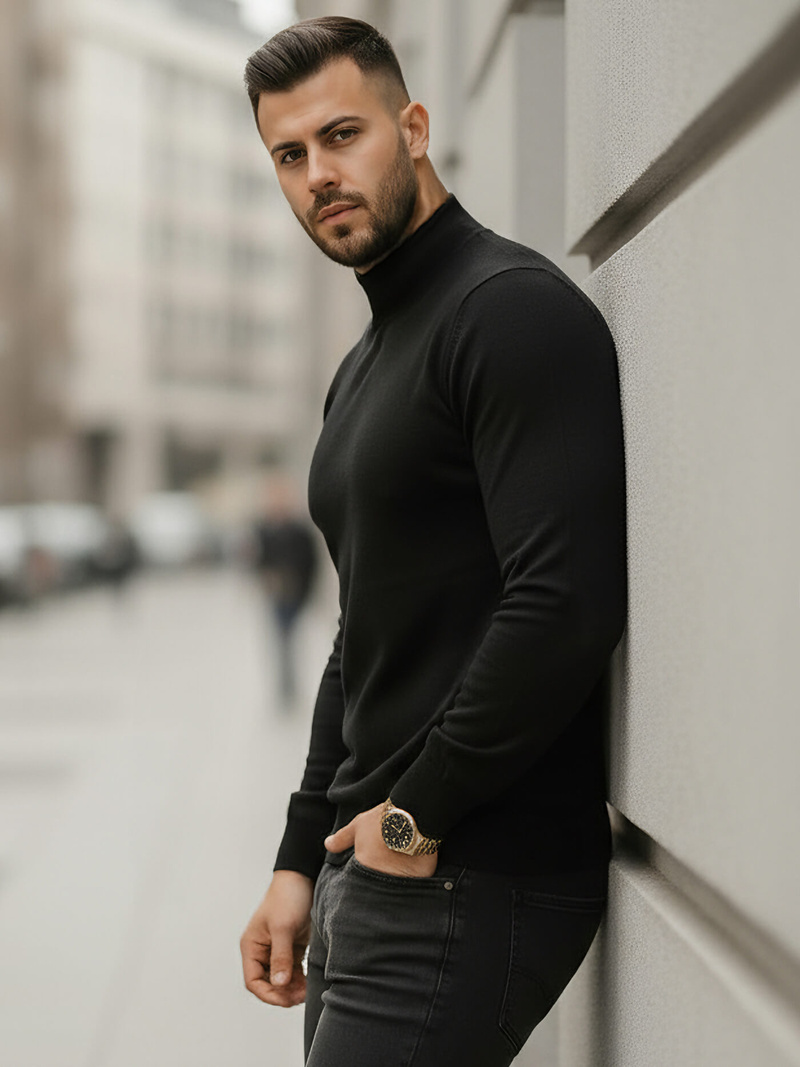 Pánsky Sveter Čierny OZONEE V/V24503