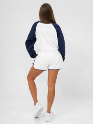 Dámska dvojdielna tepláková súprava bielo-námornícke modré OZONEE JS/M58631AB