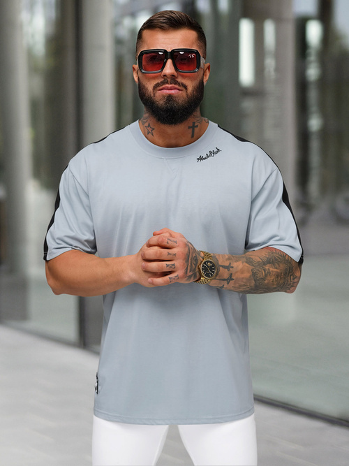 Pánske Tričko Svetlo Modrá OZONEE O/QQ1195