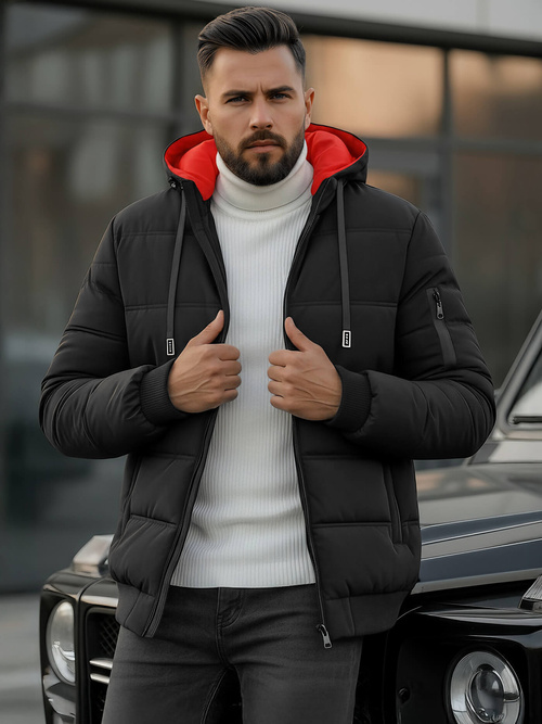 Pánska Bunda Čierna OZONEE JS/31M5003Z