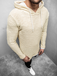 Pánska mikina s kapucňou béžová OZONEE O/1252Z