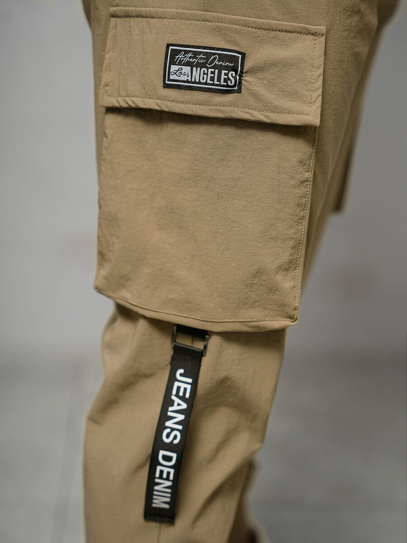 Pánske Chino Nohavice Tmavo-Béžové OZONEE O/PS5516