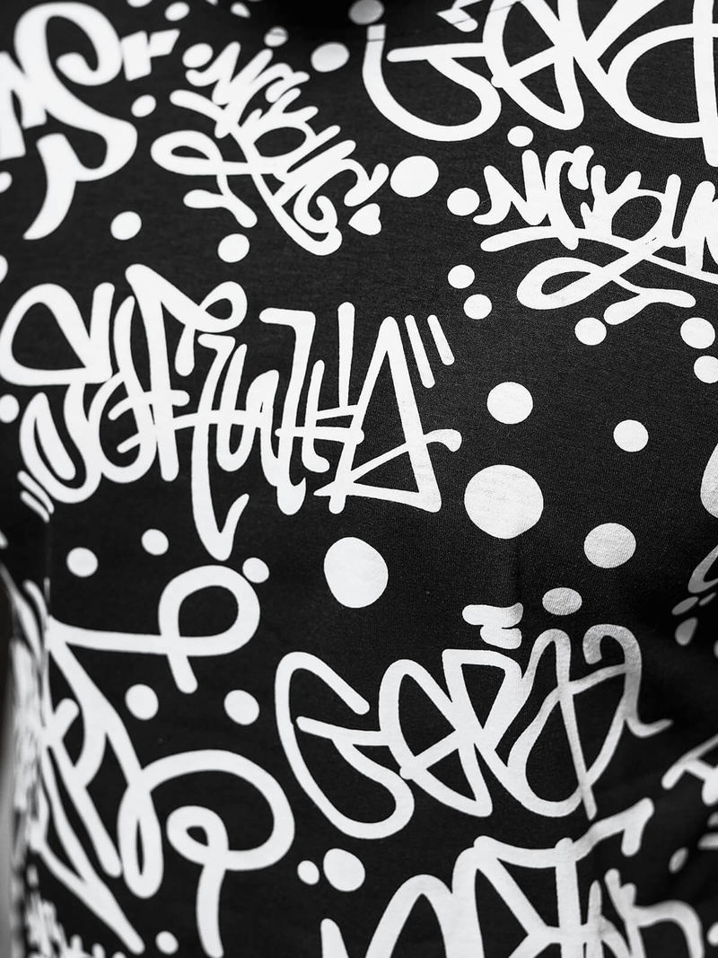 Pánske Tričko Čierne OZONEE JS/8T1216/3