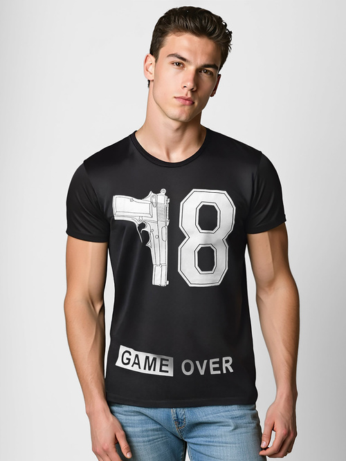 Pánske Tričko Čierne OZONEE O/T123/3Z