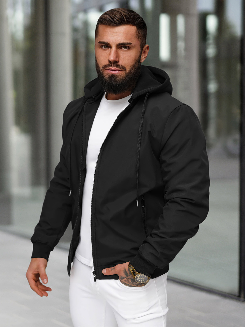 Pánska Bunda Čierna OZONEE JS/62M9502/392