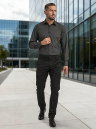 Pánska Košeľa Crna OZONEE V/V184