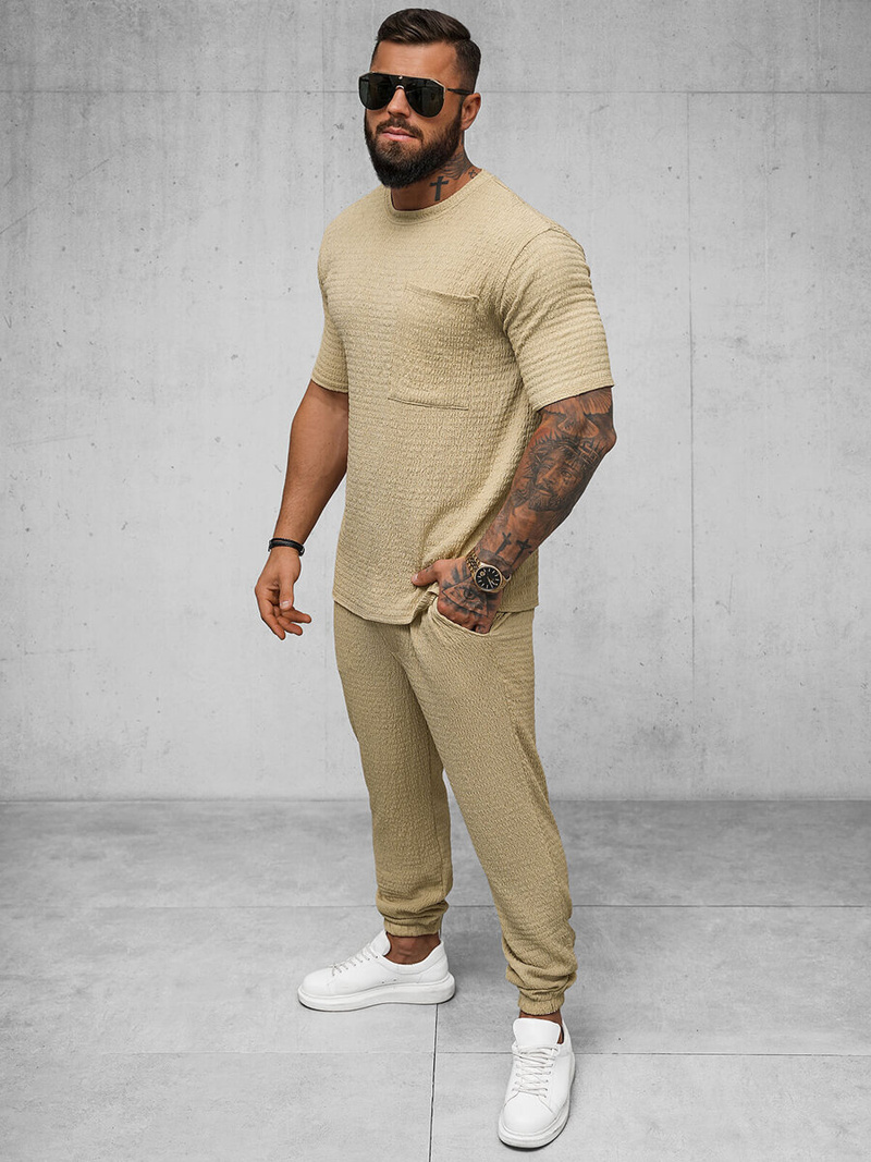 Pánske Tričko Camelový OZONEE O/Y960T