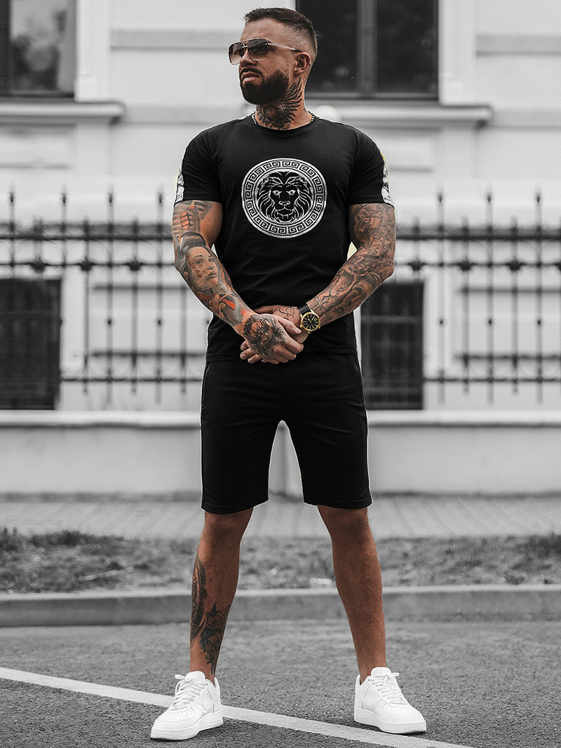 Pánska Tepláková Súprava Čierno-Strieborná OZONEE O/HM788Z