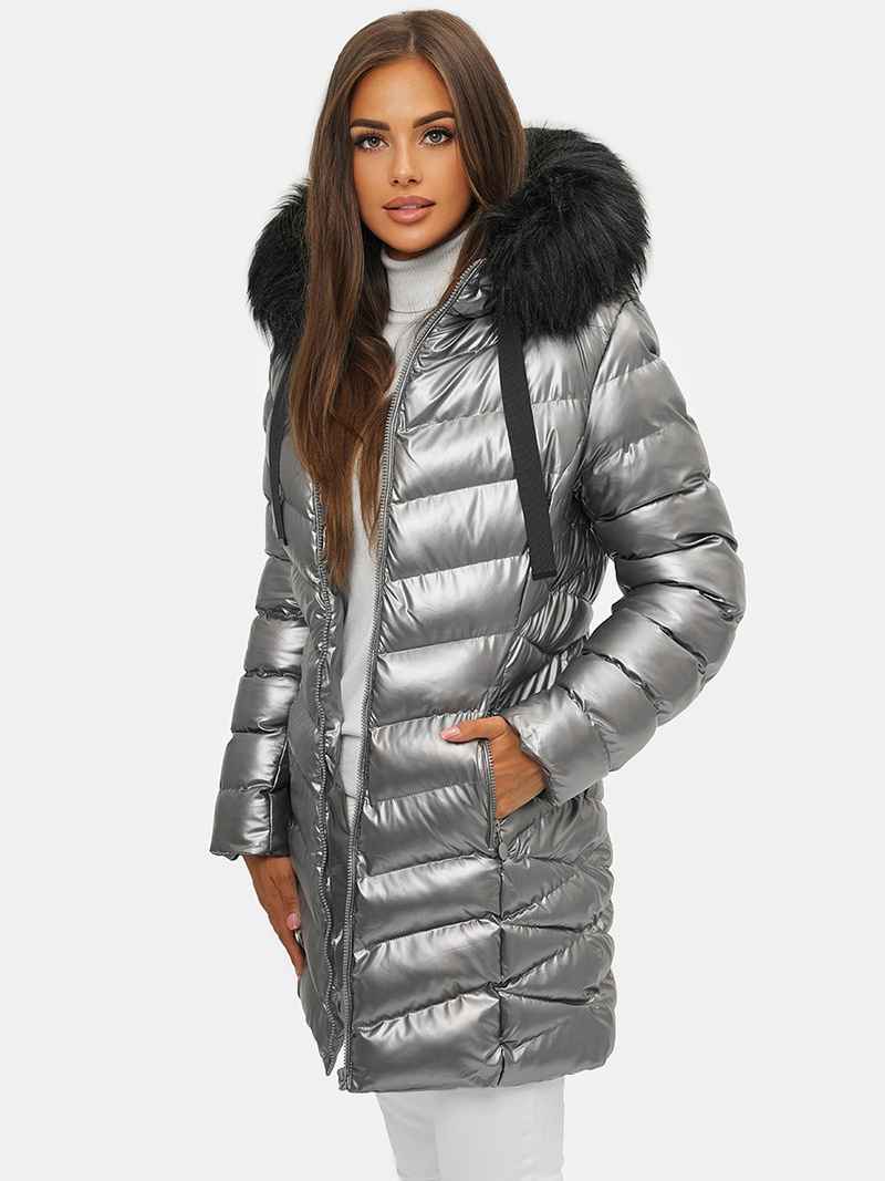 Dámska Bunda Strieborná OZONEE JS/M778/401