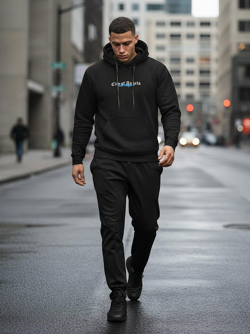 Pánska Mikina Čierna OZONEE JS/21B1901/3