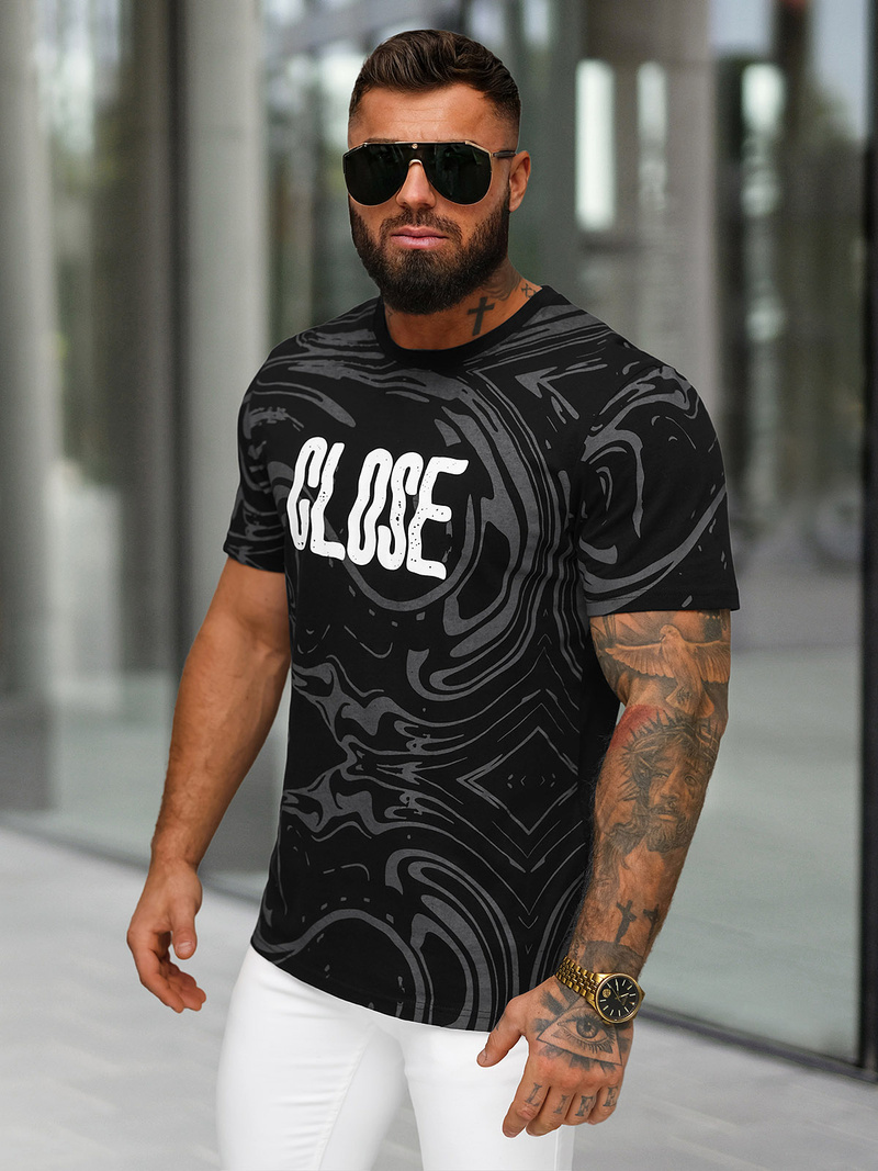 Pánske Tričko Čierne OZONEE O/MPO3470