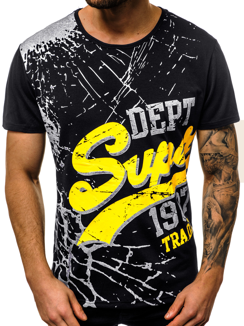 Pánske Tričko Čierne OZONEE JS/KS1942