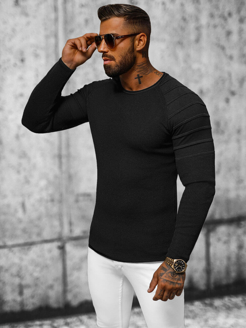 Pánsky Sveter Čierne OZONEE L/2500